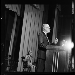 Former Presidential candidate Barry Goldwater speaking at Salem State College