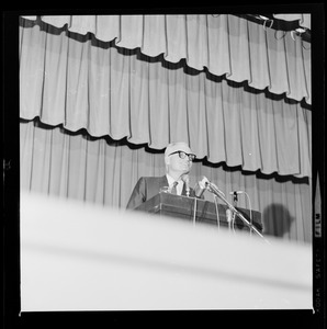 Former Presidential candidate Barry Goldwater speaking at Salem State College