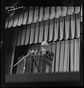 Former Presidential candidate Barry Goldwater speaking at Salem State College