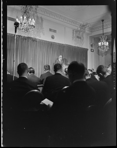 Senator Barry Goldwater speaking at the Sheraton Plaza