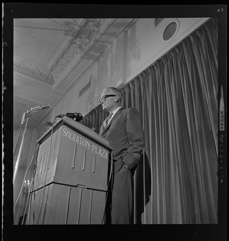 Senator Barry Goldwater speaking at the Sheraton Plaza