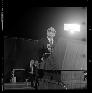 Sen. Barry Goldwater addressing the crowd at Fenway Park