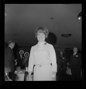 Margaret Heckler at her campaign headquarters