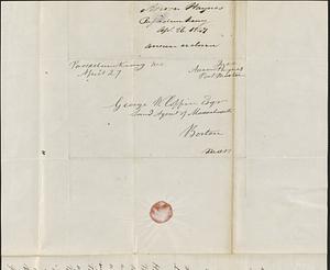 Aaron Haynes to George Coffin, 26 April 1847