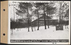 Edward D. Priest, camp, Long Pond, Rutland, Mass., Feb. 13, 1932