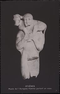 Athènes, Musée de l'Acropole - homme portant au veau