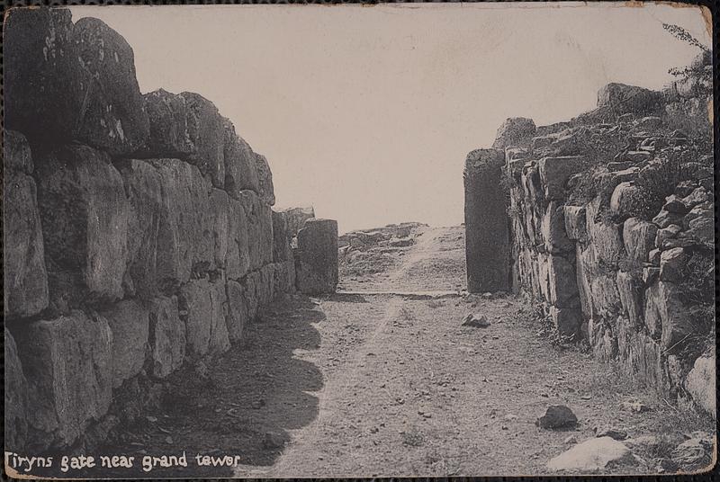 Tiryns gate near grand tower