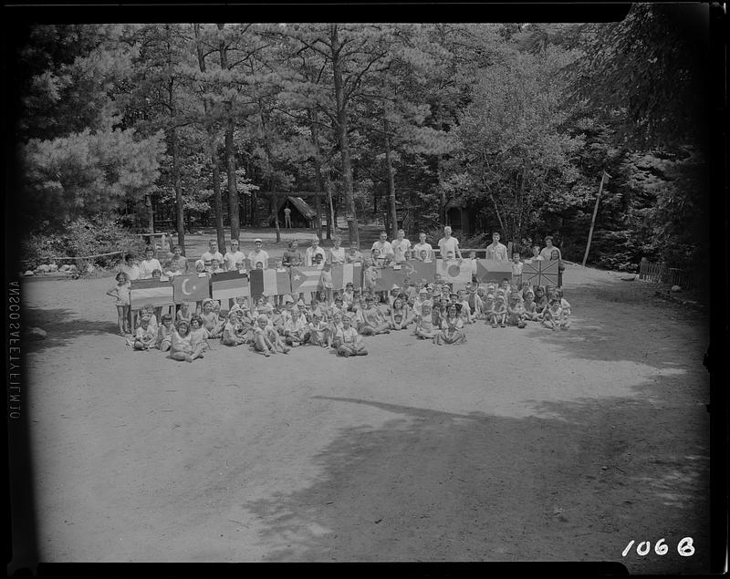 Good photograph with children and country flags and dress