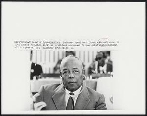 Khartoum: Sudanese President Ibrahim Abboud (shown in 1963 photo) resigned 11/15 as president and armed forces chief relinquishing all his powers.