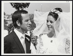 Don Adams, who plays Maxwell Smart, prepares to go through with a wedding to beautiful Dana Wynter, portraying a much-widowed KAOS agent, on "Get Smart"