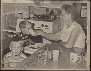 The Sweeney family at the grandparents home