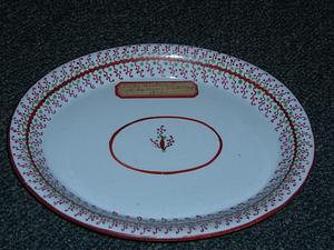 English painted oval plate