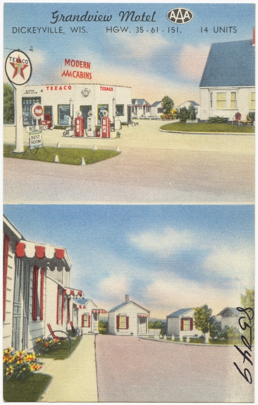 Grandview Motel, Dickeyville, Wis., Hgw. 35 - 61 - 151. 14 units