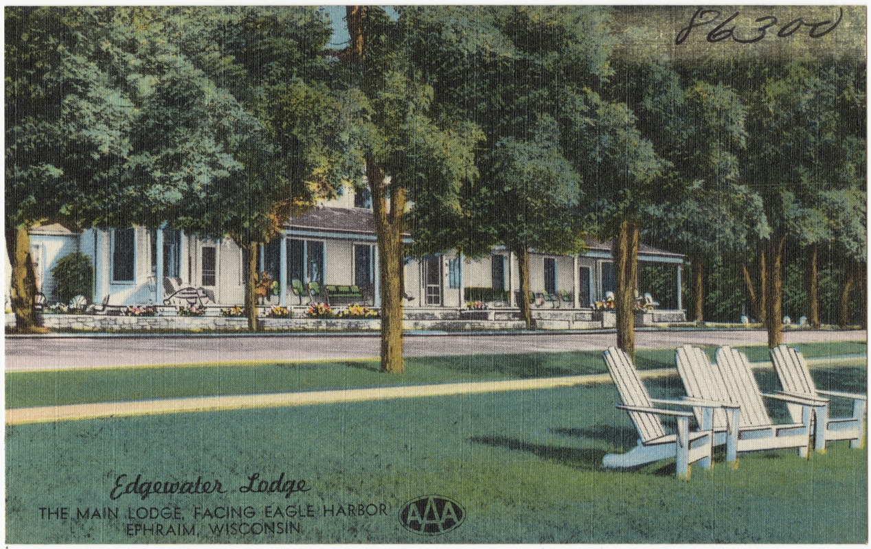 Edgewater Lodge, the main lodge facing Eagle Harbor, Ephraim, Wisconsin