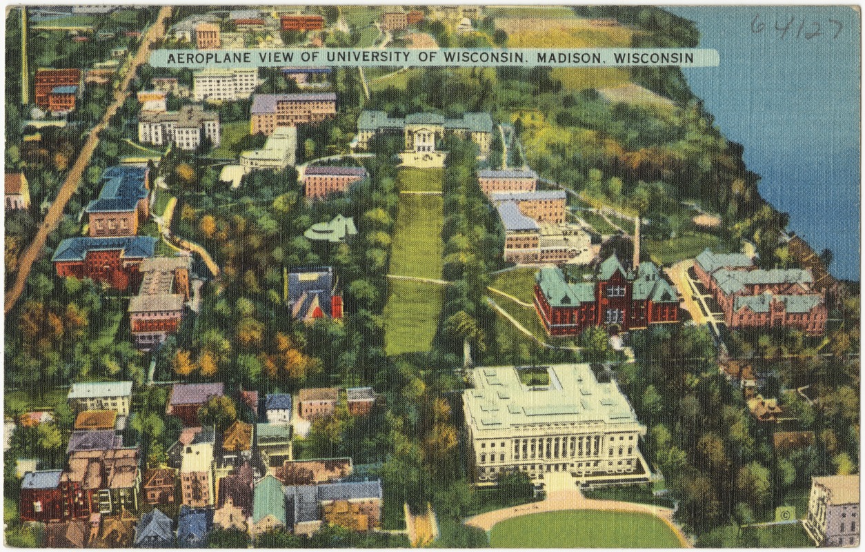 Aeroplane view of University of Wisconsin, Madison, Wisconsin