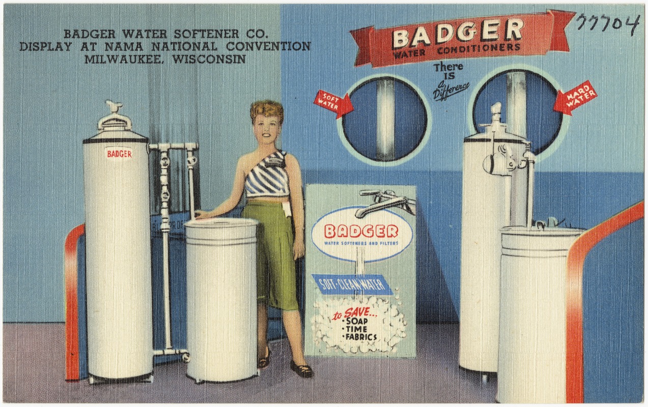 Badger Water Softener Co., display at Nama National Convention, Milwaukee, Wisconsin
