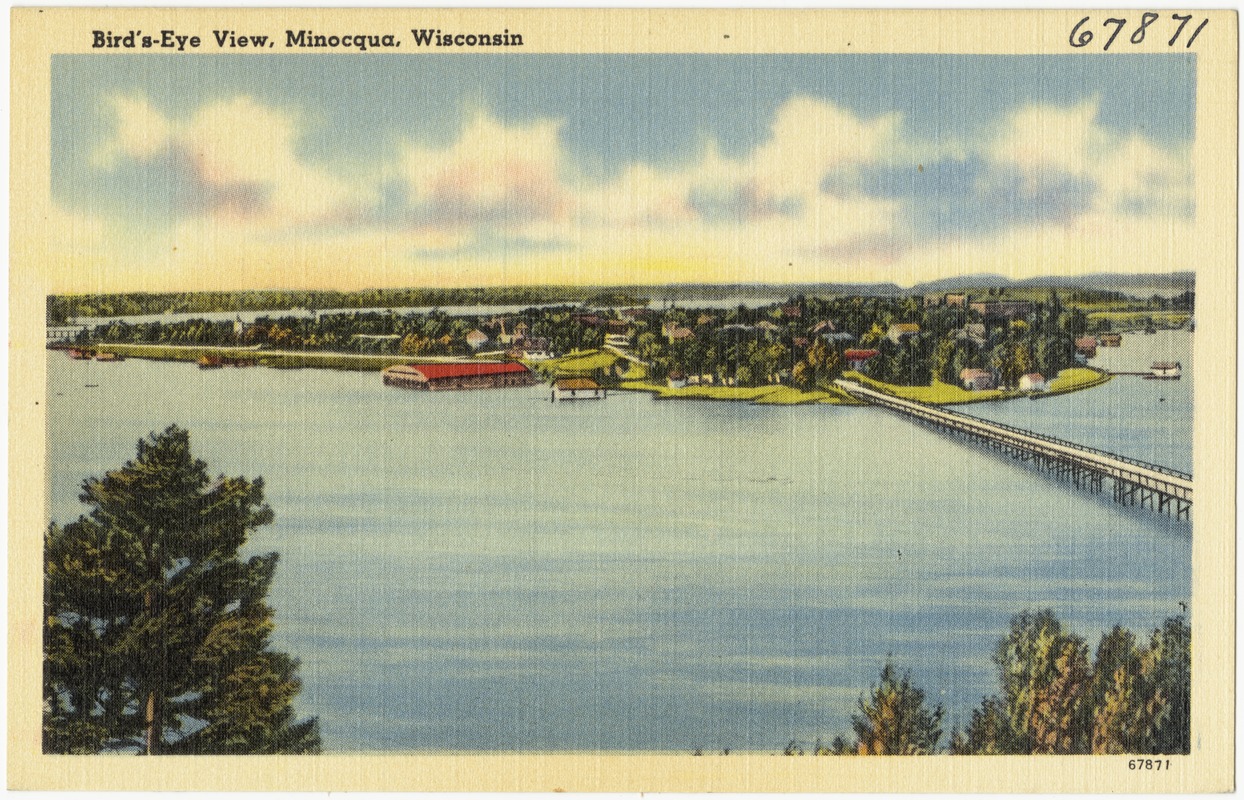 Bird's-eye view, Minocqua, Wisconsin - Digital Commonwealth