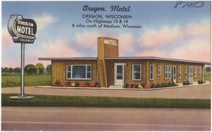 Oregon Motel, Oregon, Wisconsin, on highways 13 & 14, 8 miles south of Madison, Wisconsin