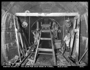 Weston Aqueduct, Section 13, traveler for arch work in tunnel, Weston, Mass., Mar. 18, 1903