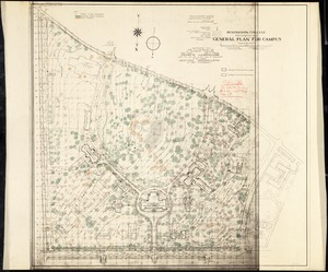 HUNT. COLL./ GENERAL PLAN FOR CAMPUS/ TOPO MAP OF HUNT. COLLEGE/ SHEET # 1/ LOCATED S.W. 1/4 SECT. 20, T16, R18E/ ; SCALE 1"= 50'