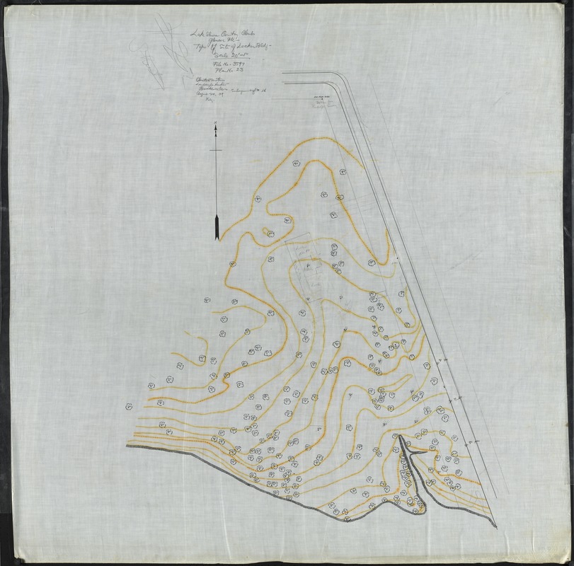 [LAKE SHORE COUNTRY CLUB] TOPO OF SITE OF LOCKER BUILDING; SCALE 20'=1"