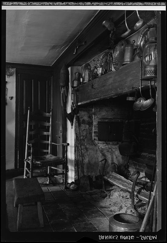 Daniels House, Salem interior, fireplace Digital Commonwealth