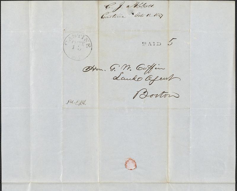 C. J. Abbott to George Coffin, 12 October 1847