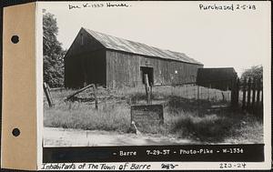 Joseph Benovski [Inhabitants of the Town of Barre], barn, Barre, Mass., Jul. 29, 1937