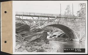 Ware River, temporary foot bridge on East Street, Ware, Mass., Oct. 3, 1938