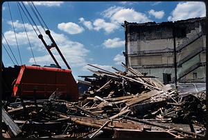 Construction equipment and rubble, Boston