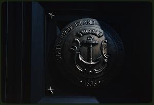 Door medallion with seal of Rhode Island, former Federal Reserve Bank, Boston