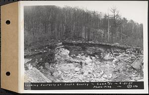 Contract No. 51, East Branch Baffle, Site of Quabbin Reservoir, Greenwich, Hardwick, looking easterly at south quarry, Hardwick, Mass., Apr. 21, 1937
