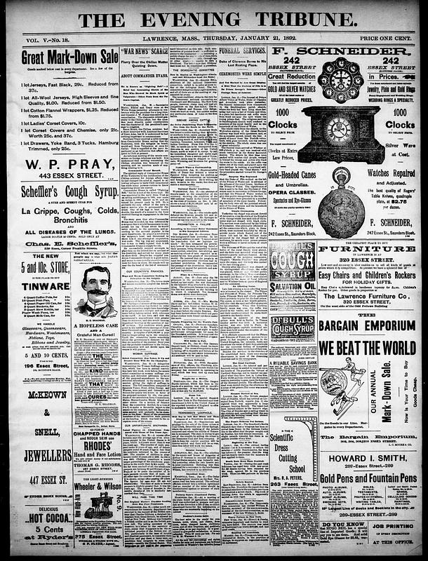 The Evening Tribune. January 21, 1892 Digital Commonwealth