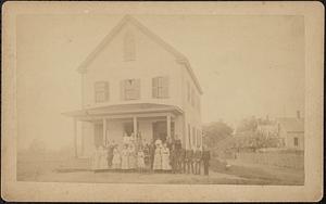 63 Billings Street, with Mr. Billings and others standing on the porch
