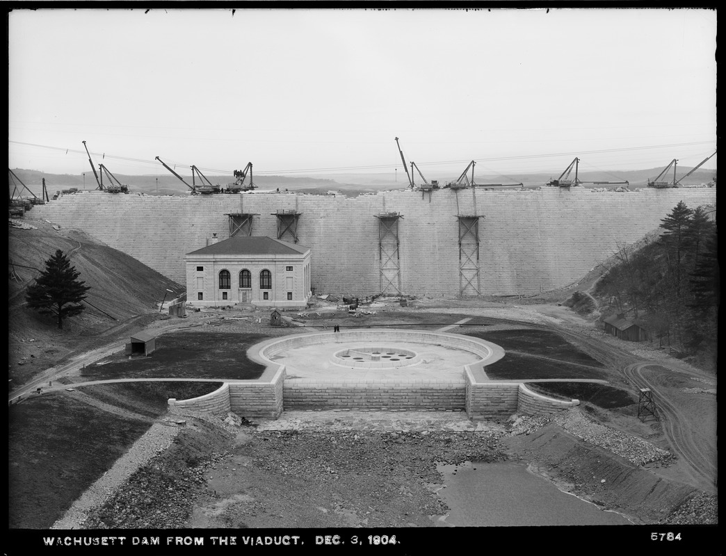 Wachusett Dam, from the viaduct, Clinton, Mass., Dec. 3, 1904