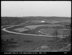 Wachusett Reservoir, South Dike, from Carville's Hill (compare with Nos. 5572, 5611, 5707), Boylston; Clinton, Mass., Dec. 3, 1904