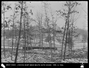 Distribution Department, Low Service Spot Pond Reservoir, looking easterly near Southern Gatehouse, Stoneham, Mass., Dec. 9, 1904