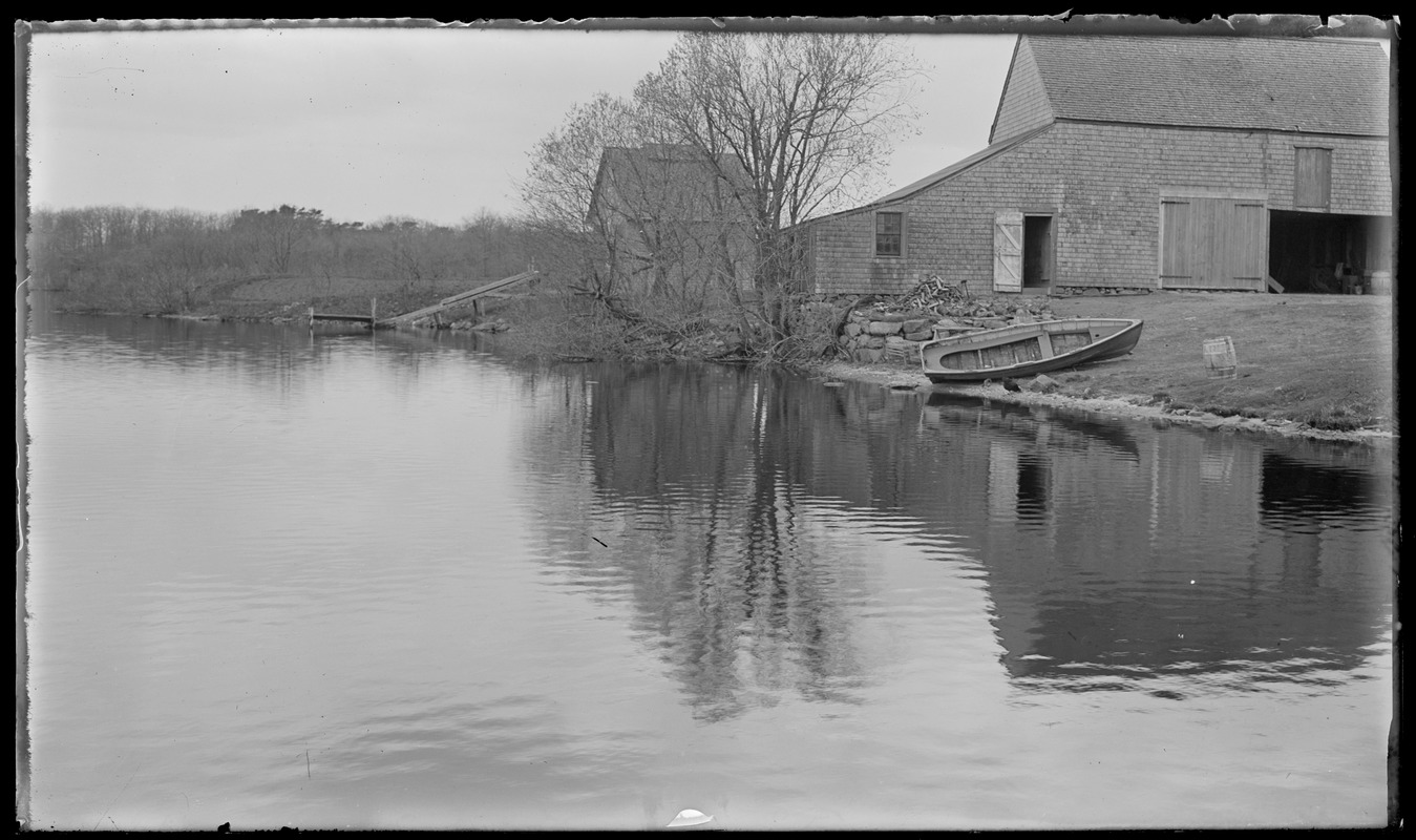 Seven Gates: barn w/ ice slide. Opp. pond from No. Tisbury Mill