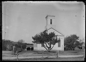 North Tisbury church on State Road, (Middletown) W.T. See wagon shed to right rear