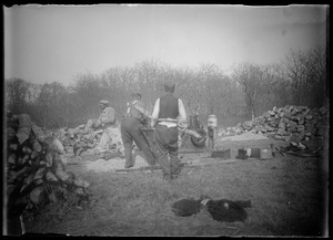 Men cutting wood, Seven Gates