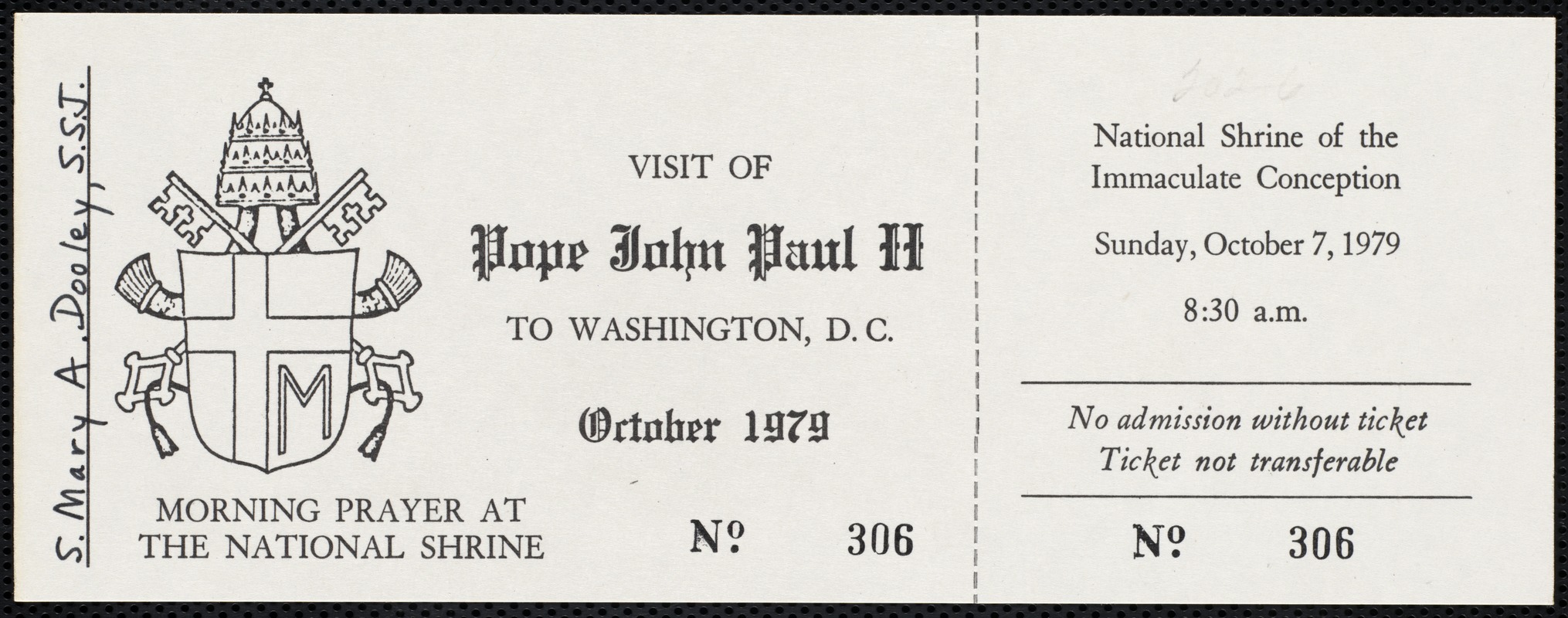 White House invitation, ticket