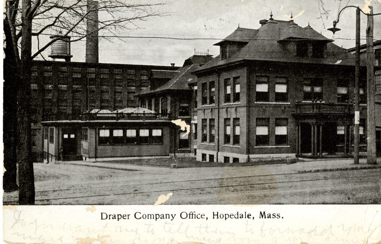 Postcard of Draper Company Office, Hopedale, Massachusetts