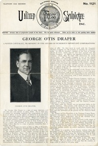 United Press Syndicate article on George Otis Draper
