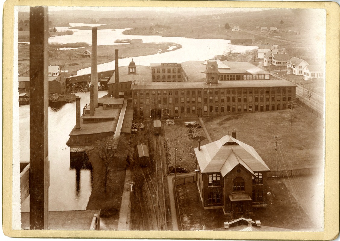 View of Draper Company Main Office, Mill River and Hopedale Pond, Hopedale (Mass.)