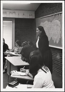 Barbara Tollis '71, business lecture, spring 81