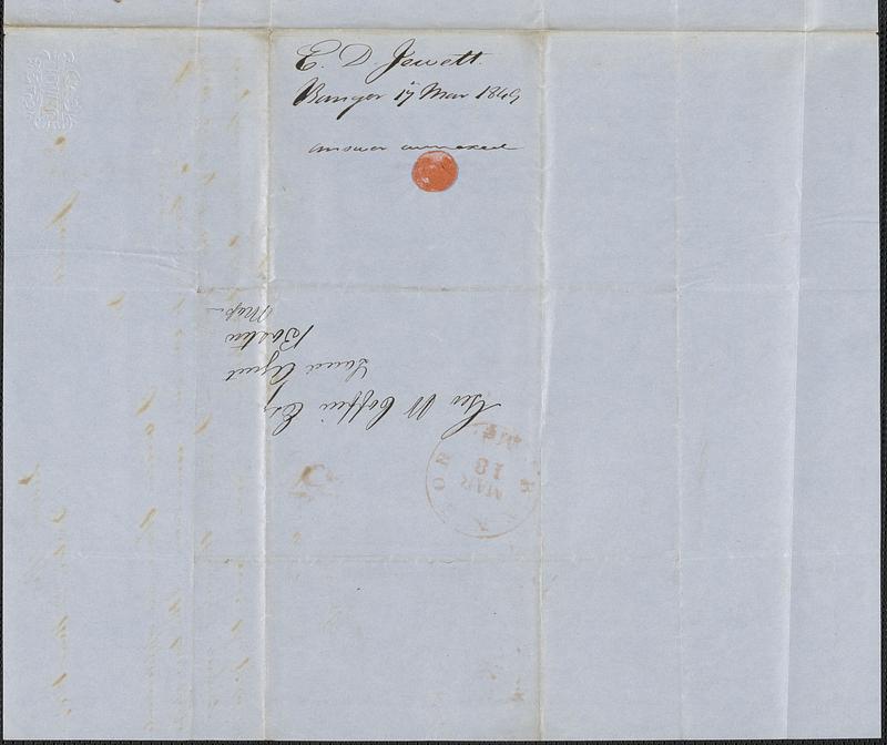 E D. Jewett to George Coffin, 17 March 1849 - Digital Commonwealth