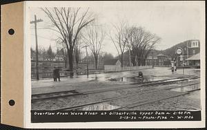 Overflow from Ware River at Gilbertville upper dam, Gilbertville, Hardwick, Mass., 2:40 PM, Mar. 19, 1936