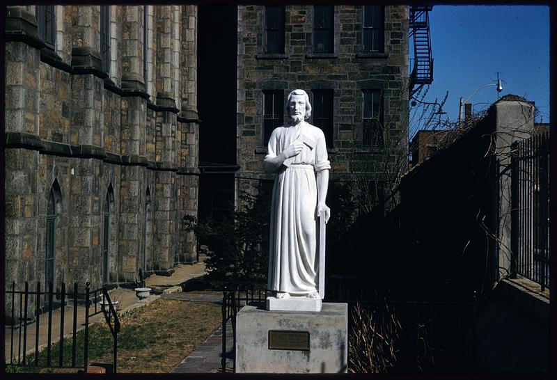 St. Joseph the Worker statue outside Holy Trinity German Catholic Church, Boston