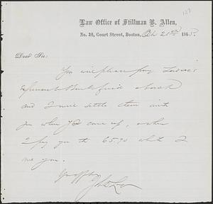 Letter from John D. Long to Zadoc Long, October 21, 1865