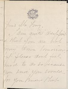 Letter from Mary W. Glover to John D. Long